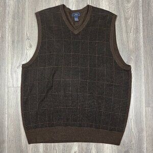 Dockers Brown & Black Houndstooth Knit Sweater Vest XXL